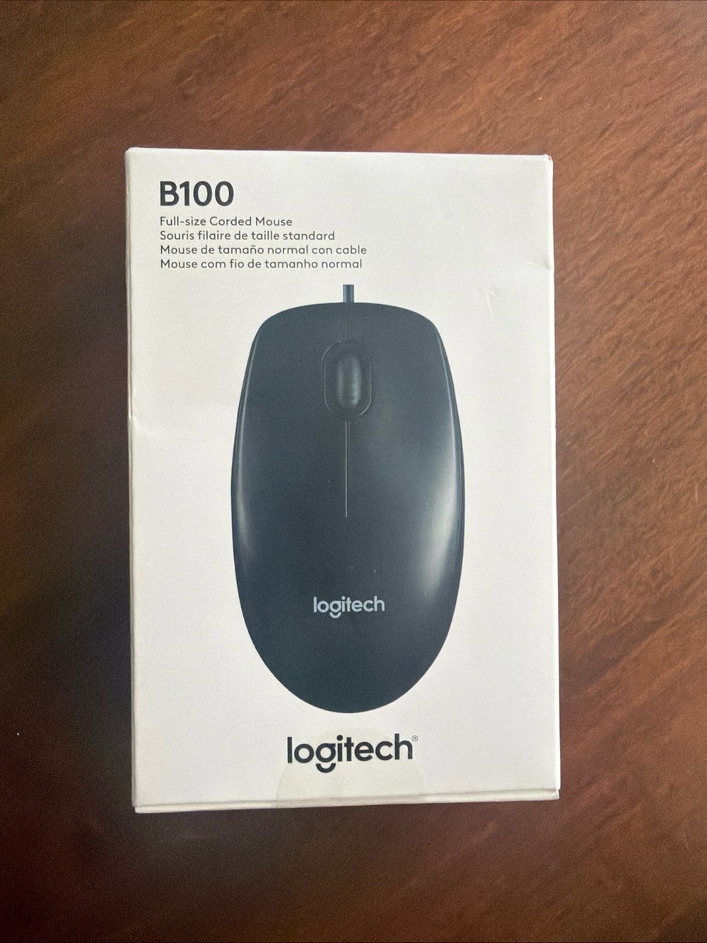 Logitech B100 Black USB Corded Wired Mouse For Computers And Laptops - NEW
